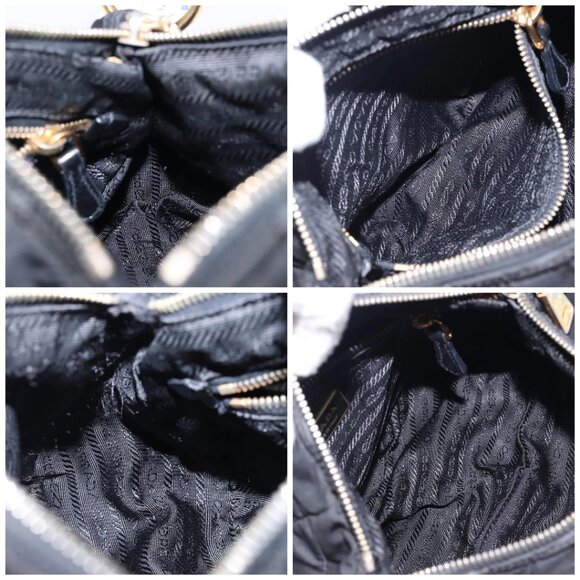 PRADA Shoulder Bag Nylon Black Gold Auth ki5865 - Picture 16 of 16